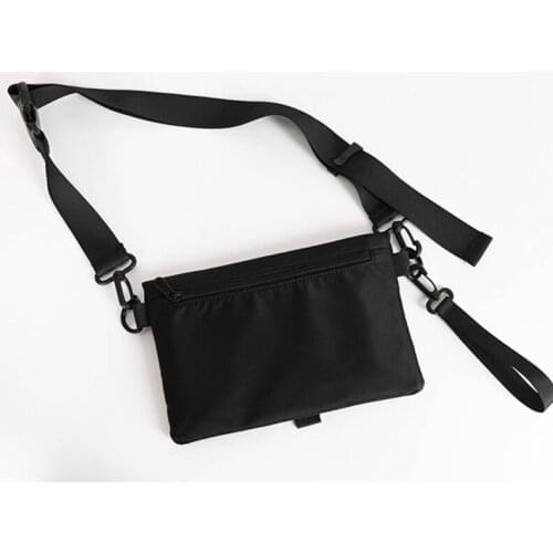 Waterproof Mens Personal Pocket Shoulder Bags Hiking Daypack Men Women Solid Black Travel Passport Cash Wallet Holder G5AE