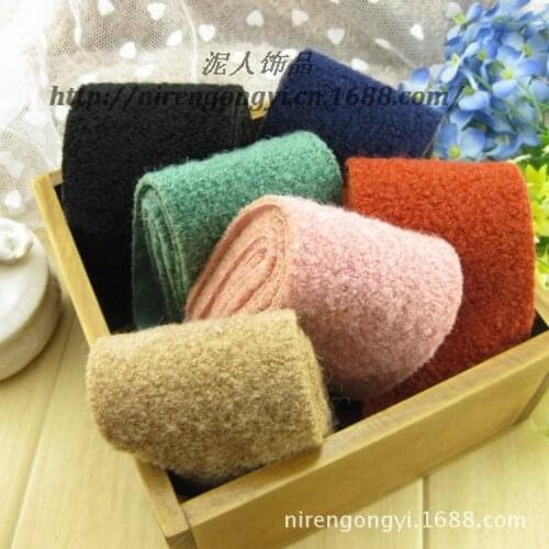 High Quality 6cm/4.8cm Single Face wool fabric strips cotton tape DIY Hair bowknot accessories material Satin Ribbon 5yard/Lot