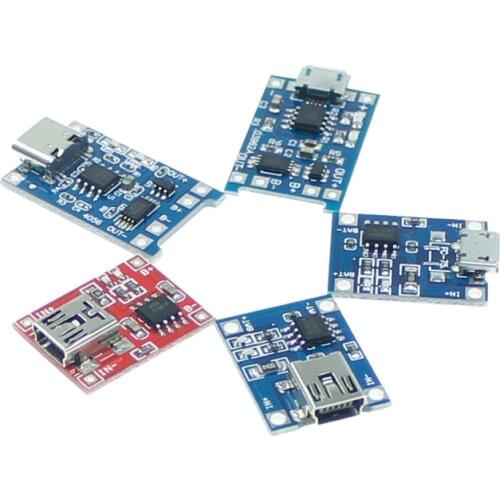 10pcs TP4056 18650 Protection Board 3.7v 3.6V 4.2V DIY 1A lithium battery charging board TYPE-C / Mini / micro USB interface