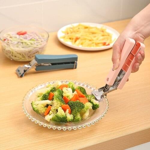 Stainless Steel With Silicone Anti-Scalding Dish Clamp Tray Picker Household Non-Slip Tray Clamp Silicone Handle Kitchen Tool