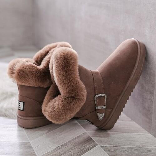 2021 winter snow boots womens shoes new winter boots womens ankle boots fashion short boots suede ladies cotton shoes