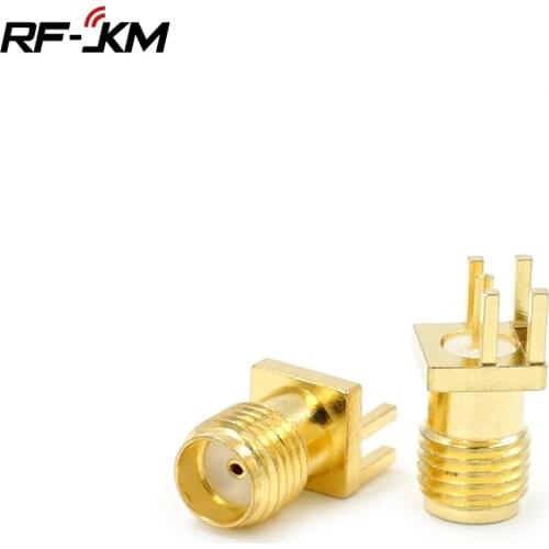 10PCS SMA Female JacK RF Coax Connector Receptacle Solder PCB PCB Edge Mount Nut Clips 4 Pin Stand 1.6mm Spacing Adapter