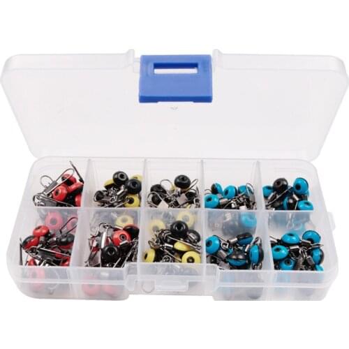 100pcs Space Beans Pole Floating Seat Connector Ocean Boat Fishing Pins Swivel Safty Pin Lure Fish Bearing Rolling Swivel Snap