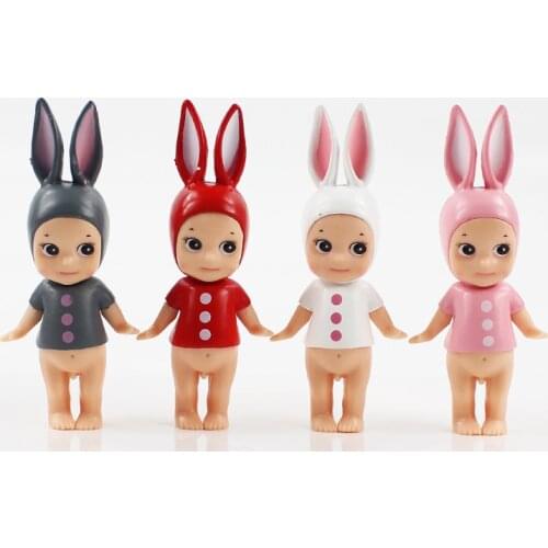 4pcs/set 10cm Sonny Angel Doll Toys Cartoon Animals Rabbit Sonny Angel Kawaii Doll Kewpie PVC Figure Model Toys Kids Gifts