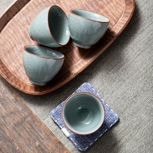 50 Ml Traditional Chinese Style Crackle Tea Cup Small Coffee Cups China Ceramic Cups Tea Set