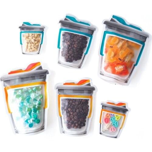 500Pcs Mason Bottle Shaped Sealed Bag Candy Snack Fresh-keeping Packaging Bags Portable Mini Ziplock Clear Bag Kitchen Storage