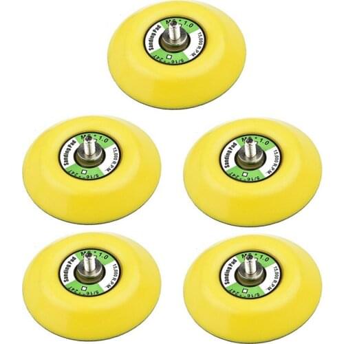 5 X 3\" 75mm Hook Loop Sanding Polishing Backing Pad M6 Thread For Air Sander Abrasive Tools Grinding Discs