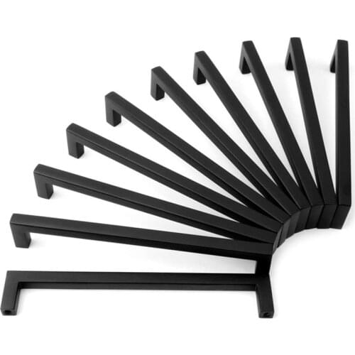 Black Cabinet Handle Stainless Stee Kitchen T Bar Hardware Flat Drawer Door Knobs furniture fittings accessory Cupboard Pulls