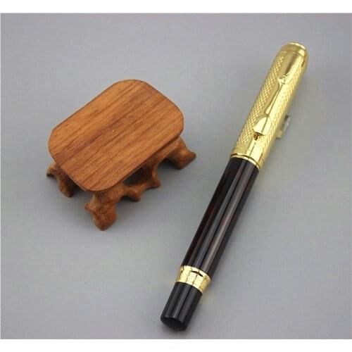 DKW Black Business Metal Fountain Pen Nib Medium Gold Trim Arrow Clip School Supplies Hot YY41