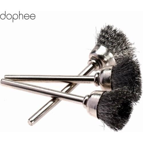 Dophee Dremel Accessories 15MM Steel Wire Cup Brush Rotary Brushes Tool for Mini Drill Burr Deburring Buffing Polishing 20PCS