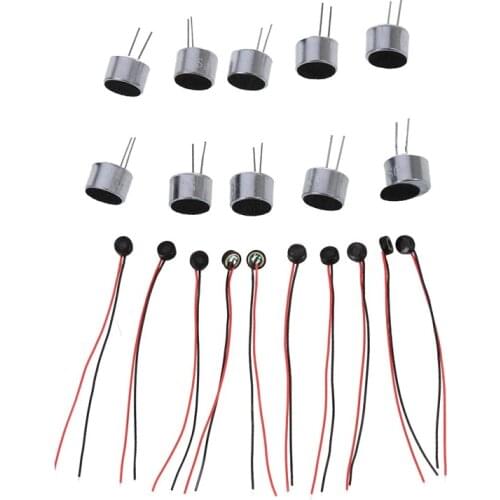 HFES 20 Pcs Electret Condenser Miniphone for PC Phone MP3 MP4, 10 Pcs 9.7X7Mm & 10Pcs 4X2Mm