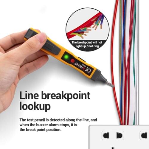 Compact LED Test Pencil Insulated Power Cables Wall Outlets Current Voltage Non-contact Detector Electrical Instruments