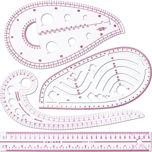4pcs Set Tailor Measuring Ruler Kit DIY Tailor Patterns Sewing Drawing Quilting Tools Clothing Patchwork Cutting Curve Craft