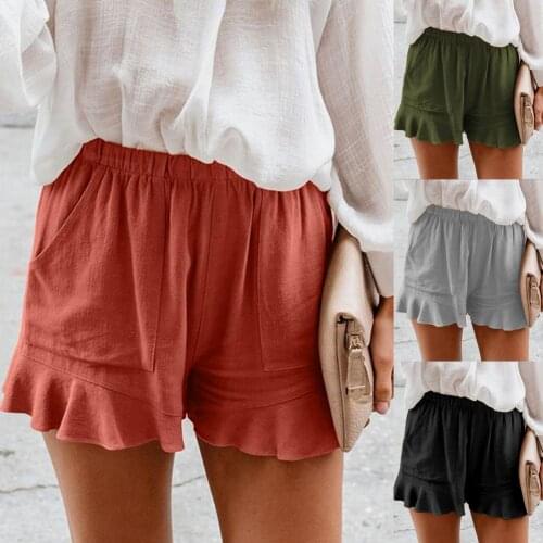 Lightweight Trendy Casual High Waist Short Pants Soft Women Shorts Pockets for Going Out