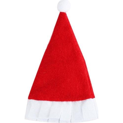 Lovely Non-woven Cup Cover Christmas Hat Shaped Festival Cover for Table Cup Champagne Glass Decoration Party Supplies