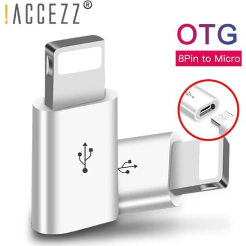 !ACCEZZ Mini OTG Lighting To Micro USB Adapter For Apple For iPhone XS MAX XR X 7 8 6S 6 Plus Data Sync Charger Cable Connector