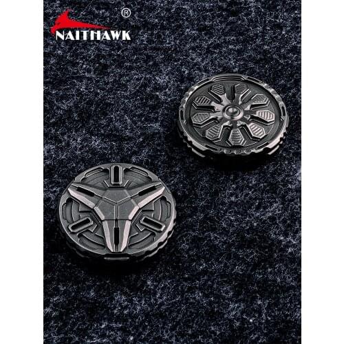 NAITHAWK Nighthawk Snapped Coin Titanium Alloy Zirconium Ring Coin Metal Fingertip Gyro Adult Play Decompression Toys Gift