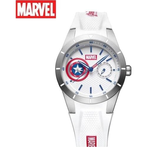 Disney Marvel Official Women Fashion Casual Quartz Wristwatches Capitain America Iron Man Cartoon Date Crystal Glass Luminous