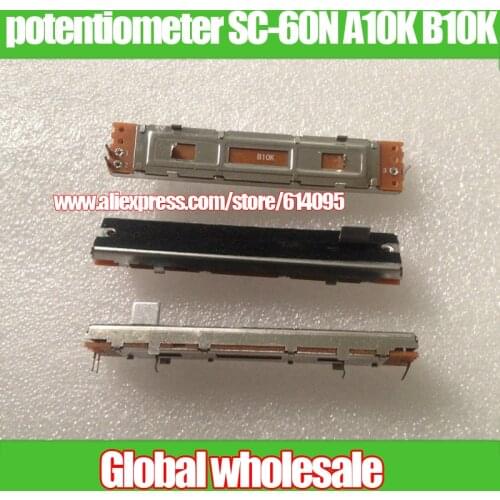 5PCS 80mm mixer single joint potentiometer SC-60N A10K B10K / handle 8MM stroke 60MM signal amplifier potentiometer