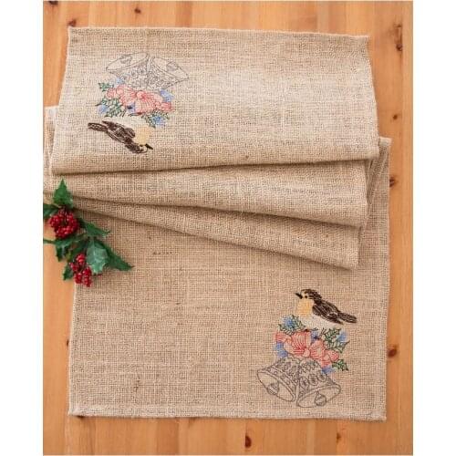 Birds Nest Leaf Design Embroidered Runner
