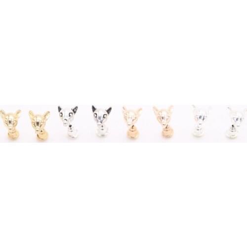 Multicolor animal shapes stud earring Solid deer head stud earrings devised for women and