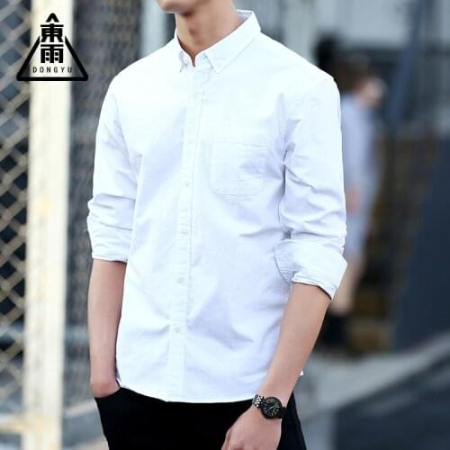 2021New Mens Shirt Solid Color Long Sleeved Shirt Spring Jacket Large Size Formal Wear Male Business Casual Wear