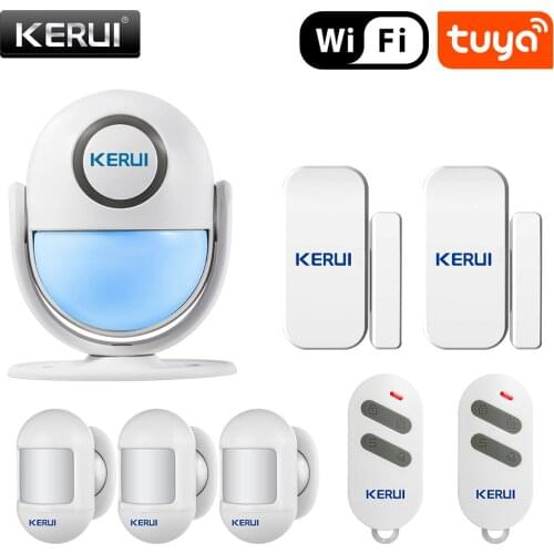 KERUI Tuya WIFI Security Alarm System PIR Detector Works With Alexa 120dB Wireless App Tuya Smart Home Security