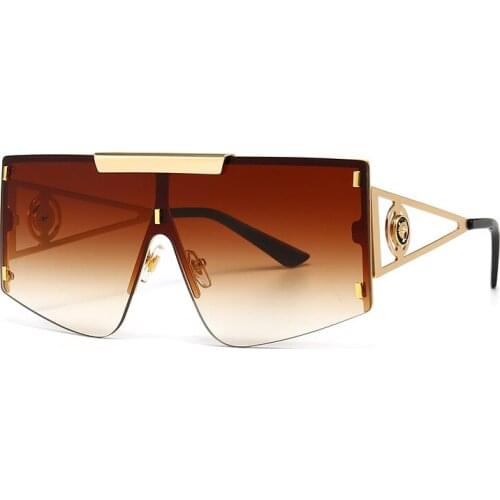 Vintage Fashion Luxury Brand Designer Square Sunglasses Men Women Travel Driving Oversized Sun Glasses For Female Metal Shades