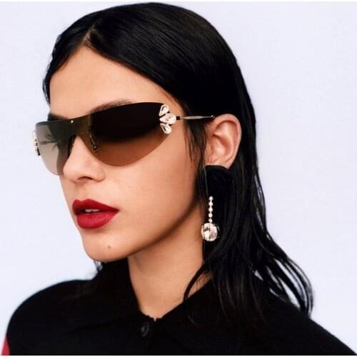 2020 Luxury Diamond Fashion Sunglasses For Women Stylish Rimless Designer Woman Sun Glasses Glamour Brand Sunglasses