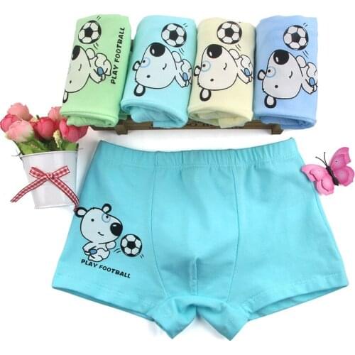 5Pcs Lot 1 To 12 Years Boys Underwear Boxer Puppy Soccer Design Kids Cotton Briefs Childrens Panties Soft Shorts Boys Underwear