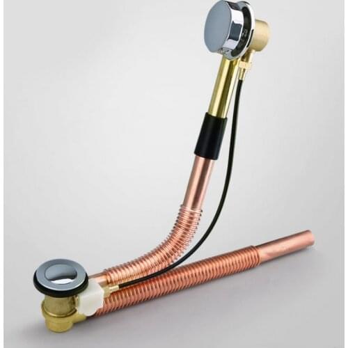 1PC Copper Rotary Bathtub Drain Water Removal Device Sewer Pipe Bathtub Drain Bath Waste and Overflow Floor Drain