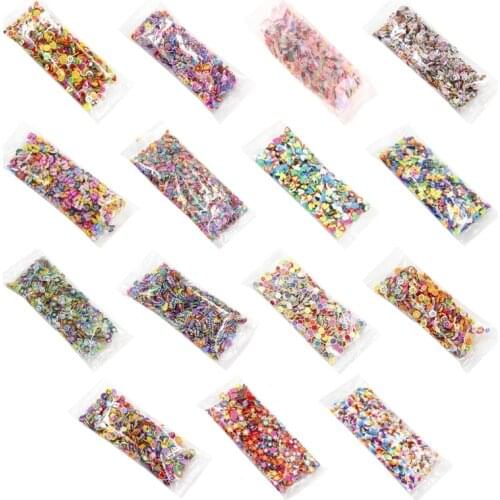 1000Pcs/Pack Clay Resin Fillings Craft Fruit Leaf Flowers Pattern Colorful Mixed Filler for DIY Epoxy Resin Jewelry Nail