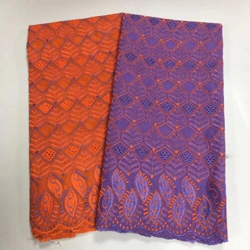2.5+2.5yards Swiss Lace Fabric 2021 Latest Dry lace Embroidery African Cotton Fabrics Swiss Voile Lace In Switzerland For Party