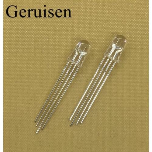 50-100pcs 5mm 4pins RGB LED Common anode/CATHODE Tri-Color Emitting Diodes Diffused/transparent