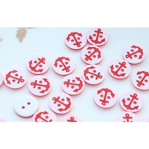 500pcs resin red laser cut print Buttons sewing craft diy buttons cabochon beads 13mm -SK0115 D10