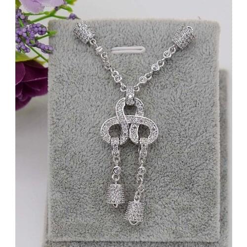 Womens High Quality Golden plated Paved CZ Necklace Pendant Connectors Cubic Zirconia DIY Jewellery Making