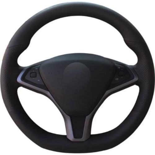 Car Steering Wheel Cover DIY Hand-stitched Soft Black Artificial Leather For Tesla Model S 2009-2018 Tesla Model X 2012-2018