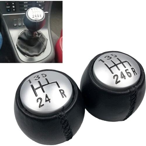 5/6 Speed For Alfa Romeo GT 147 166 3.2 V6 Mannual Black Leather Gear Shift Knob Lever Shifter Handball Lever Stick Pen Head