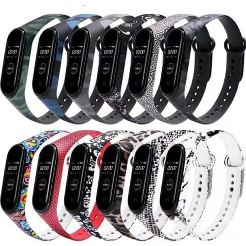 Colorful flowers for Xiaomi Mi Band 5 4 Strap Replacement Bracelet for mi band 3 4 5 silicone wrist Strap for mi3 Accessories