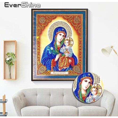 EverShine Diamond Embroidery Religion Special Shape Diamond Painting Portrait Jesus Diamond Mosaic Icon Christian Paintings Art