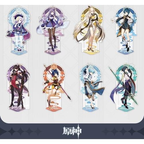 Genshin Impact Ningguang Beidou Xiao Liyue Xiangling Harbor Theme Acrylic Figure Stand Model Plate Desk Decor Toy Cosplay Gifts