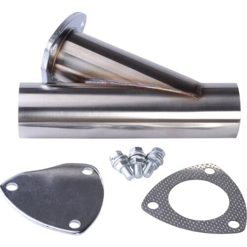 ESPEEDER 2.0" 2.25"2.5"3.0" Exhaust Cut Out Stainless Steel Exhaust Cutout Y-Pipe Cutout Muffler With Stainless Cap Cut Out