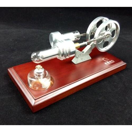 Exquisite wood stand Stirling generator model early childhood educational toys Stirling engine model birthday gift