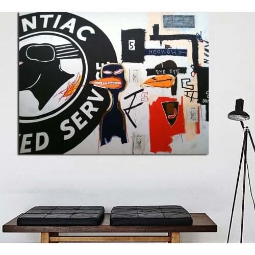 Jean Michel Collaborations Graffiti Canvas Posters Prints Abstract Wall Art Painting Decorative Picture Living Room Home Decor