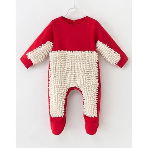 Baby Mop Romper Clothing Newborn Boys Girls Costume Jumpsuit Cleaning Mop Suit Bodysuit Cute 2 PCS Set