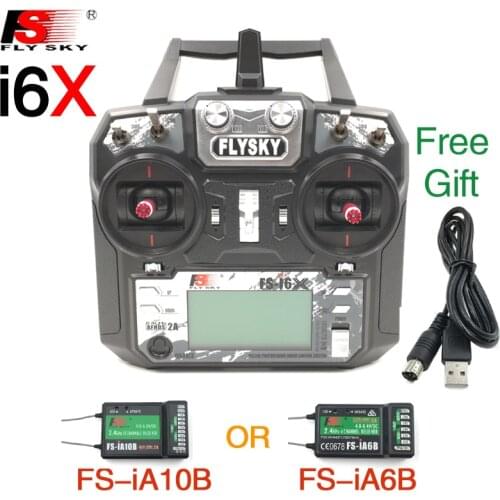 Flysky FS-i6X FS I6X 10CH 2.4G RC Transmitter Controller with iA10B iA6B A8S X6B Receiver For RC Helicopter Multi-rotor drone