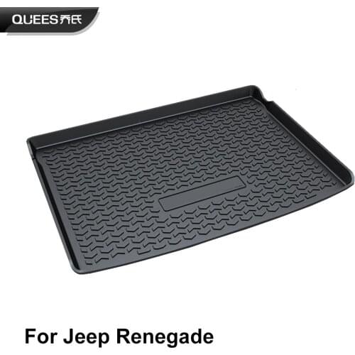 QUEES Custom Fit Cargo Liner Tray Trunk Floor Mat for Jeep Renegade ( BU ) 2014 2015 2016 2017 2018