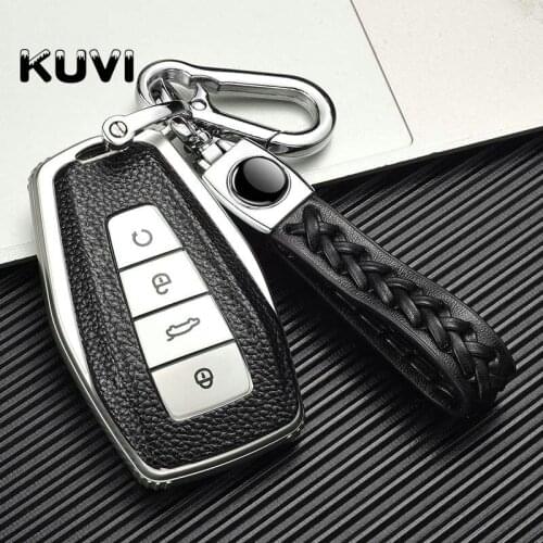 Leather Car Remote Key Case Cover For Geely Coolray Atlas Boyue NL3 Emgrand X7 EX7 SUV GT GC9 Borui Auto Key Protect Holder