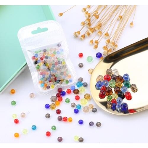 Wholesale 4-8mm clear faceted glass round beads Rondelle crystal Austria beads for bracelet necklace making DIY Jewelry findings