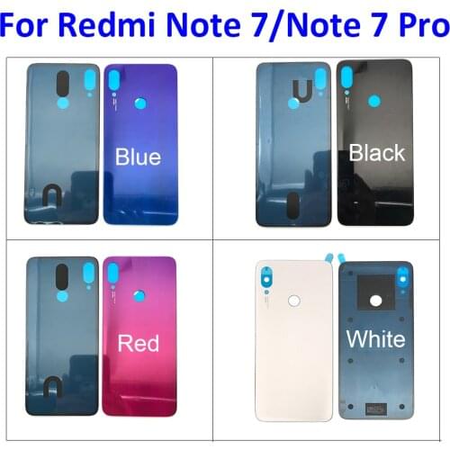 For Xiaomi Redmi Note 7 Battery Cover Back Glass Panel Rear Door Housing Case For Redmi note 7 pro Back Battery Glass Cover